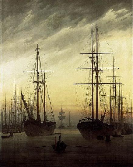 Caspar David Friedrich View of a Harbour oil painting picture